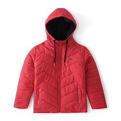Pine Kids Woven Full Sleeves Reversible Jacket With Solid Colour - Red