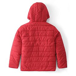 Pine Kids Woven Full Sleeves Reversible Jacket With Solid Colour - Red
