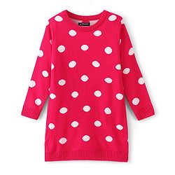 Pine Kids Full Sleeves Tunic and Full Length Bottom Sweater Set Polka Dots Design & Striped - Red & Yellow