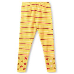 Pine Kids Full Sleeves Tunic and Full Length Bottom Sweater Set Polka Dots Design & Striped - Red & Yellow