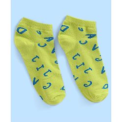 Pine Kids Spandex Ankle Length Text Design Socks Pack of 3 - Multicolour