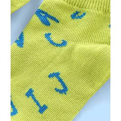 Pine Kids Spandex Ankle Length Text Design Socks Pack of 3 - Multicolour