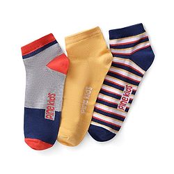 Pine Kids Spandex Ankle Length Stripes Design Socks Pack of 3 - Multicolour