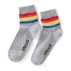 Pine Kids Spandex Ankle Length Design Socks Pack of 3 - Multicolour