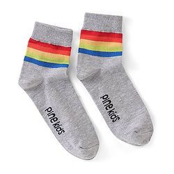 Pine Kids Spandex Ankle Length Design Socks Pack of 3 - Multicolour