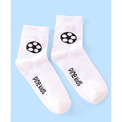 Pine Kids Nylon Spandex Ankle Length Socks Foot Ball Design Pack Of 3 - Multicolour