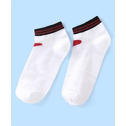 Pine Kids Ankle Length Socks With Heart Design - Red White & Blue