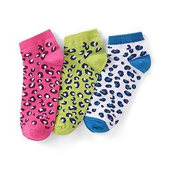 Pine Kids Ankle Length Socks With Leopard Design - Green Pink & Blue