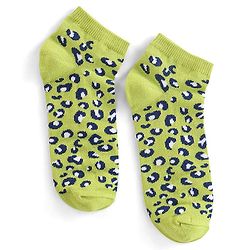 Pine Kids Ankle Length Socks With Leopard Design - Green Pink & Blue