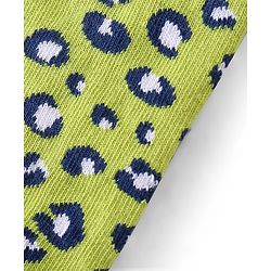 Pine Kids Ankle Length Socks With Leopard Design - Green Pink & Blue