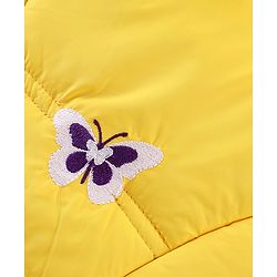 Pine Kids Full Sleeves Medium Winter Jacket With Butterfly Embroidery - Yellow