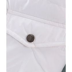 Pine Kids Full Sleeves Medium Winter Hooded Jacket With Belt - White