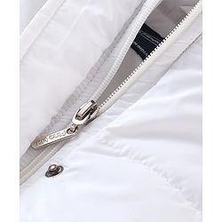 Pine Kids Full Sleeves Medium Winter Hooded Jacket With Belt - White