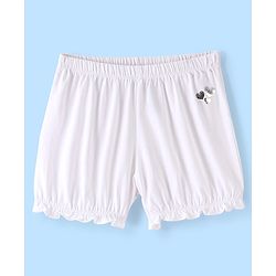 Pine Kids Cotton Spandex Mid Thigh Solid Hipster Bloomer - White