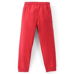 Pine Kids Knitted Full Length Track Pant Text Printed - Mars Red