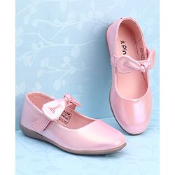 Pine Kids Ballerina with Bow Applique & Velcro Closure - Pink