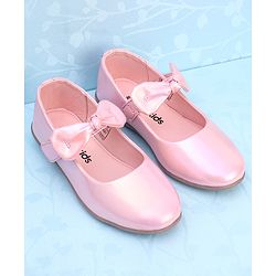 Pine Kids Ballerina with Bow Applique & Velcro Closure - Pink