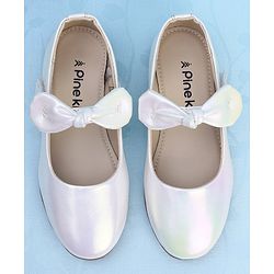 Pine Kids Ballerina with Bow Applique & Velcro Closure - Golden