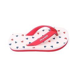 Pine Kids Slip On Flip Flops Heart Print - Red & Pink