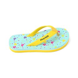 Pine Kids Slip On Flip Flops Heart Print -Pista Green