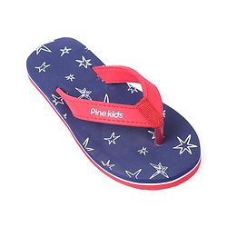Pine Kids Slip On  Flip Flops Star Print - Blue & Red