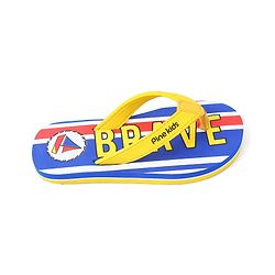 Pine Kids Slip On Flip Flops Brave Print - Blue & Yellow