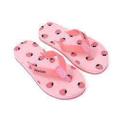 Pine Kids Slip On Flip Flops Strawberry Print - Pink
