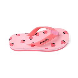 Pine Kids Slip On Flip Flops Strawberry Print - Pink