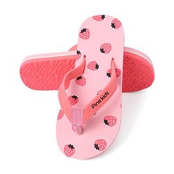 Pine Kids Slip On Flip Flops Strawberry Print - Pink