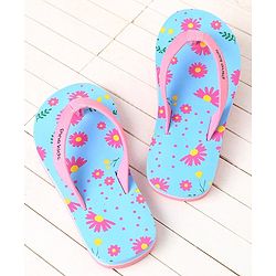 Pine Kids Slip On Flip Flop Floral Print - Pink & Blue