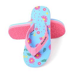 Pine Kids Slip On Flip Flop Floral Print - Pink & Blue