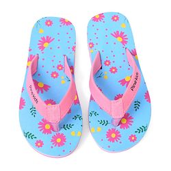 Pine Kids Slip On Flip Flop Floral Print - Pink & Blue