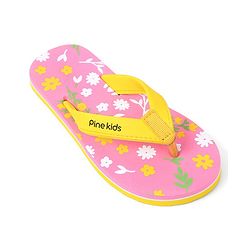Pine Kids Slip On Flip Flop Floral Print - Pink