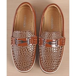 Pine Kids Slip On Style Formal Shoes - Brown