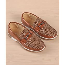 Pine Kids Slip On Style Formal Shoes - Brown
