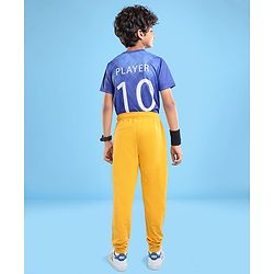 Pine Active Cotton Lycra Full Length Stretchable Anti Bacterial Solid Color Joggers - Yellow