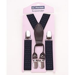 Pine Kids Free Size Solid Colour Suspender - Navy Blue