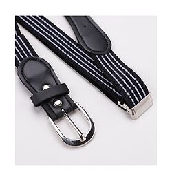 Pine Kids Belt with Stripes Theme Free Size - Black