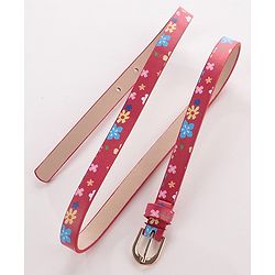 Pine Kids Belt Free Size Floral Print - Red
