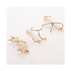 Pine Kids Free Size Hair Pins Pack of 3 - Golden