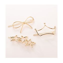 Pine Kids Free Size Hair Pins Pack of 3 - Golden