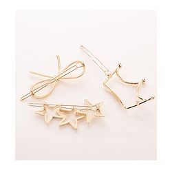 Pine Kids Free Size Hair Pins Pack of 3 - Golden