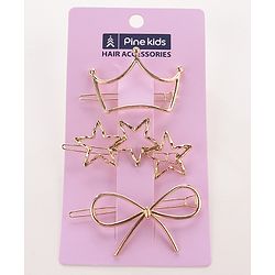 Pine Kids Free Size Hair Pins Pack of 3 - Golden