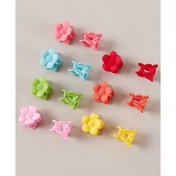 Pine Kids Free Size Floral Design Hair Clips Pack of 14 - Multicolour