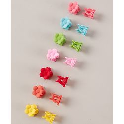 Pine Kids Free Size Floral Design Hair Clips Pack of 14 - Multicolour