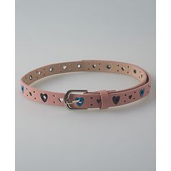 Pine Kids Belts with Hearts Print - Pink