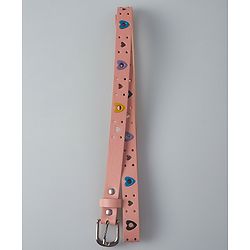 Pine Kids Belts with Hearts Print - Pink