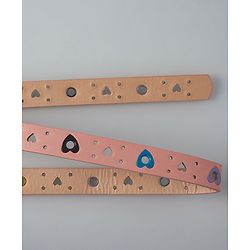 Pine Kids Belts with Hearts Print - Pink