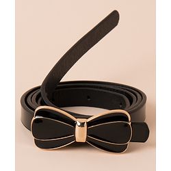 Pine Kids Belt Free Size with Bow Applique- Black