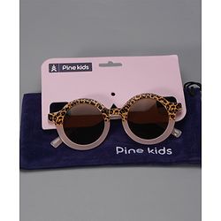 Pine Kids Sunglasses with Leopard Print Free Size-  Light Pink